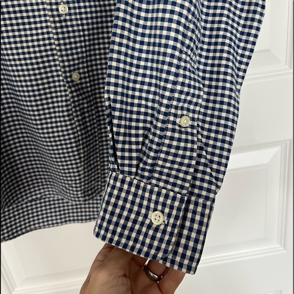 RALPH LAUREN POLO Button Down Navy Gingham Shirt - Picture 5 of 8